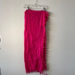 Pink sarong swimsuit cover up